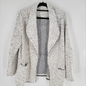 Max Studio Women's Tweed Drape Jacket with Pockets Size XL